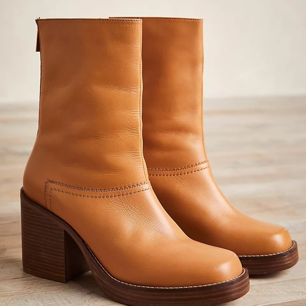 Free People Tan Ankle Boots